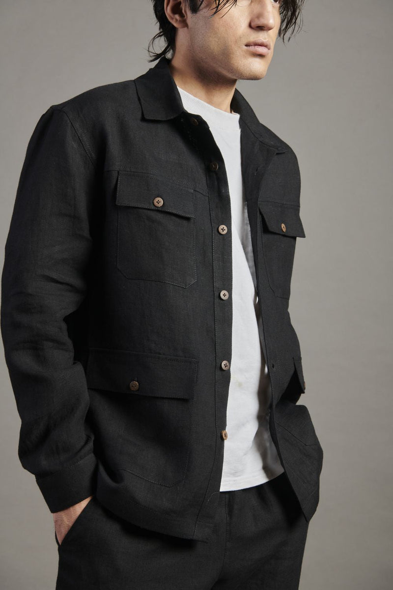 Kohl Linen Men's Overshirt linen by Saphed Men for men Worldwide
