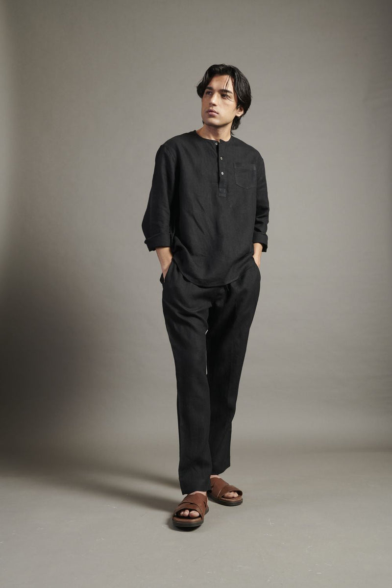 Kohl Linen Men's Pyjama Set linen by Saphed Men for men Worldwide
