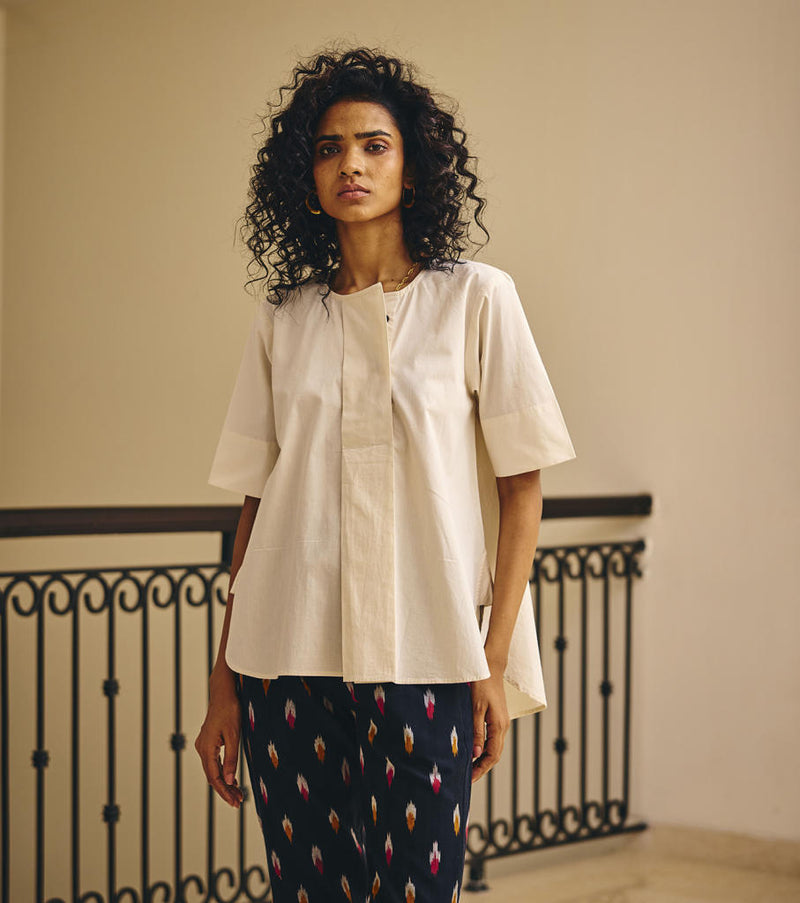 Komorebi Shirt poplin by Khara Kapas in white for women Worldwide