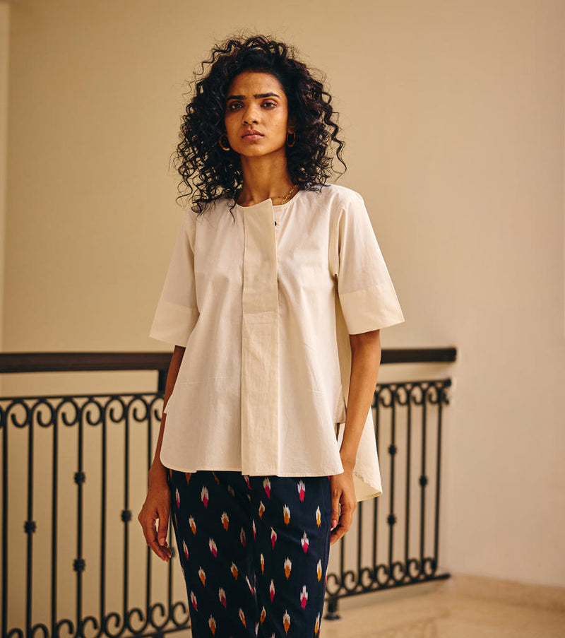 Komorebi Shirt poplin by Khara Kapas in white for women Worldwide