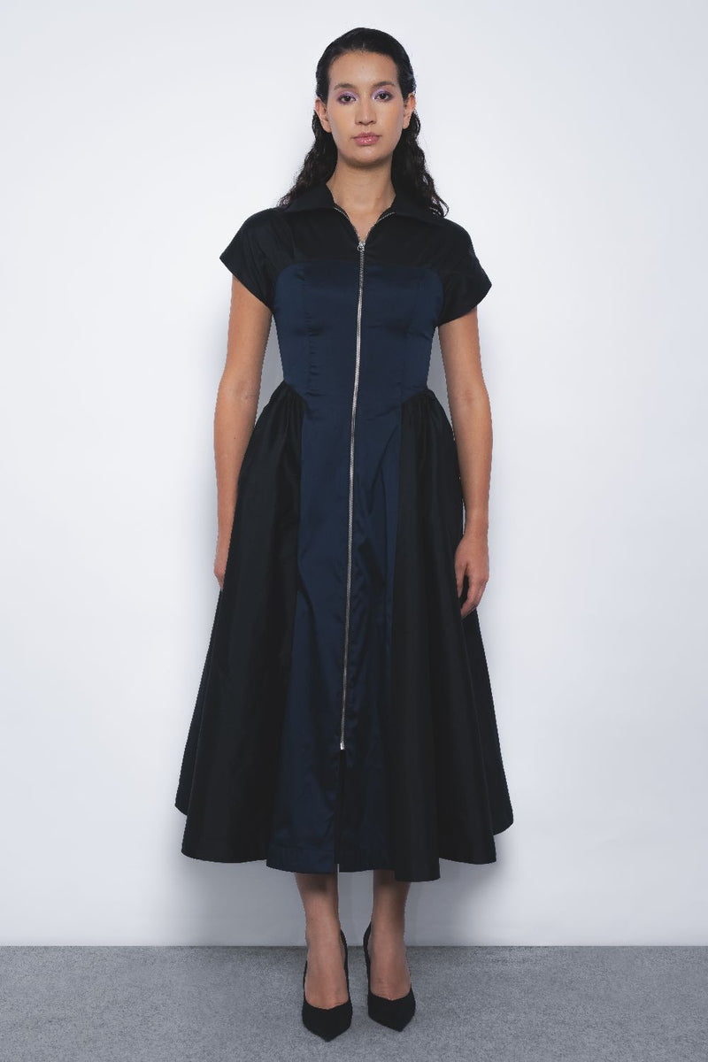 Kona Dress - Black and Navy mul by Leh Studios in multi color for women Worldwide