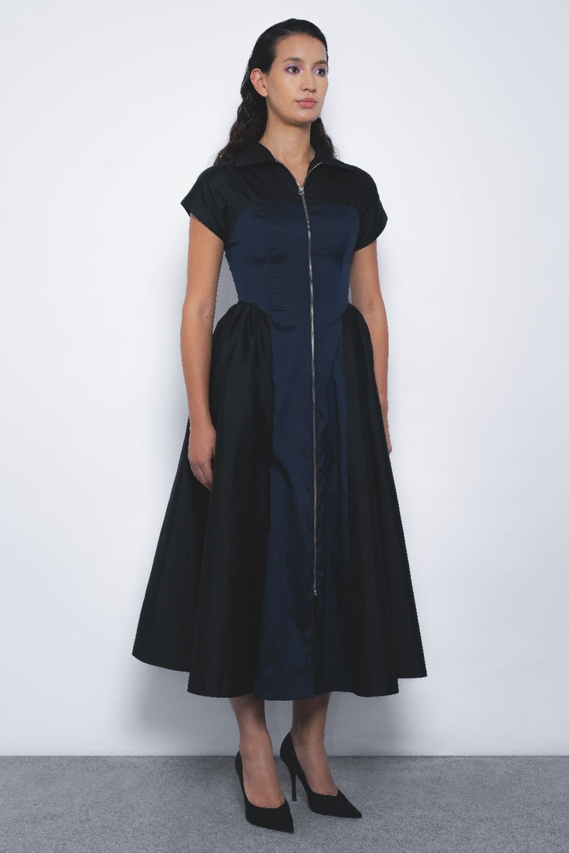 Kona Dress - Black and Navy mul by Leh Studios in multi color for women Worldwide