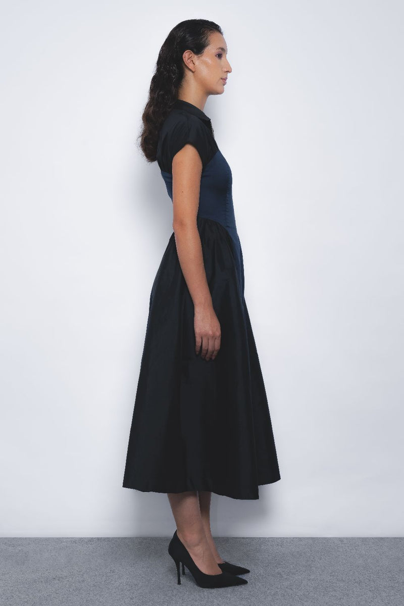 Kona Dress - Black and Navy mul by Leh Studios in multi color for women Worldwide