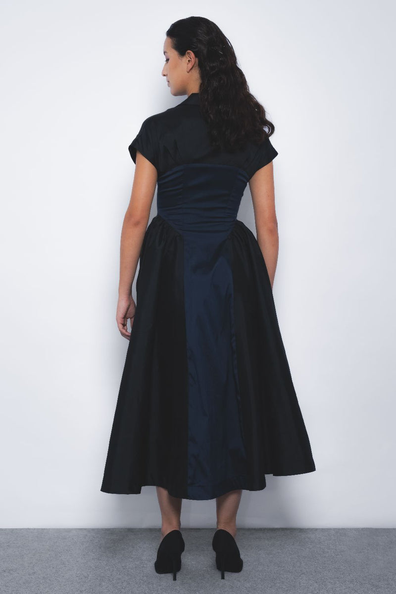 Kona Dress - Black and Navy mul by Leh Studios in multi color for women Worldwide