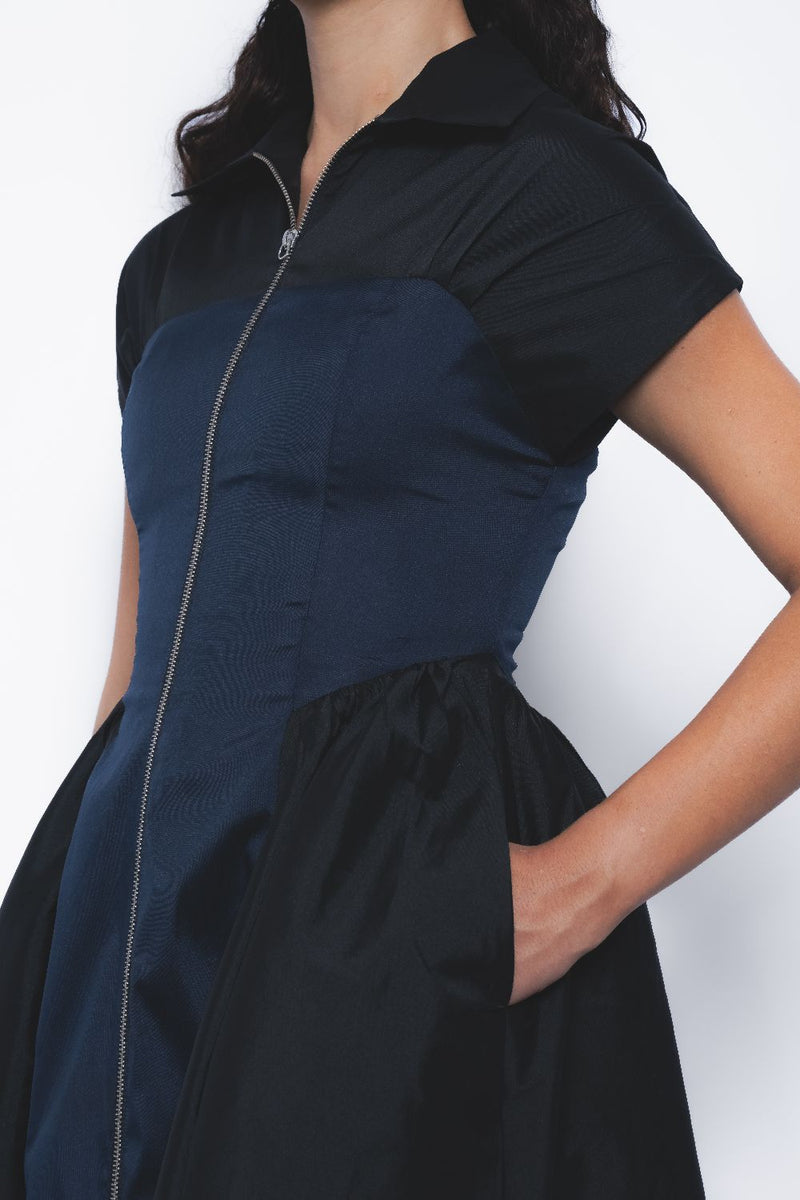 Kona Dress - Black and Navy mul by Leh Studios in multi color for women Worldwide