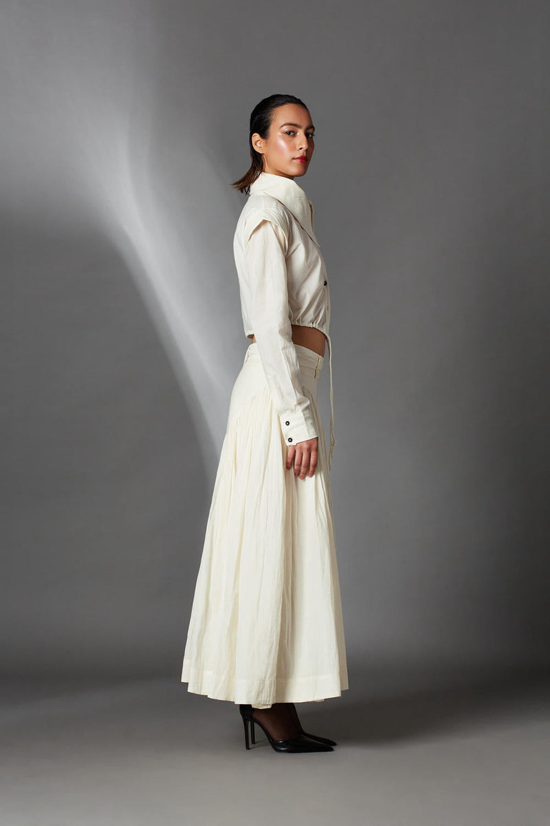 Kylie Skirt-White cotton by Chola in white color for women Worldwide
