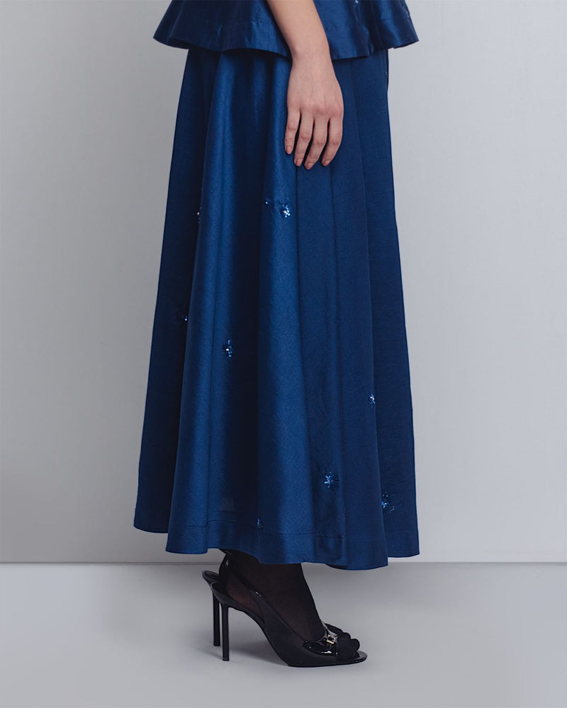 Lara Skirt - Indigo cotton by Leh Studios for women Worldwide