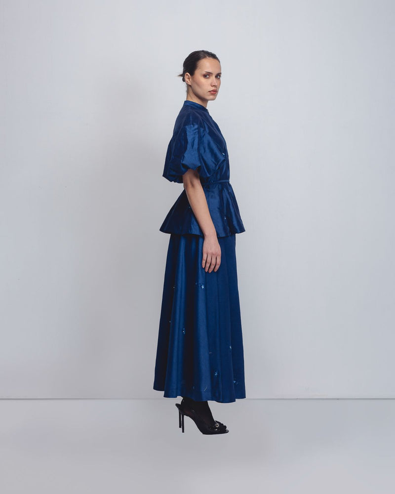 Lara Skirt - Indigo cotton by Leh Studios for women Worldwide