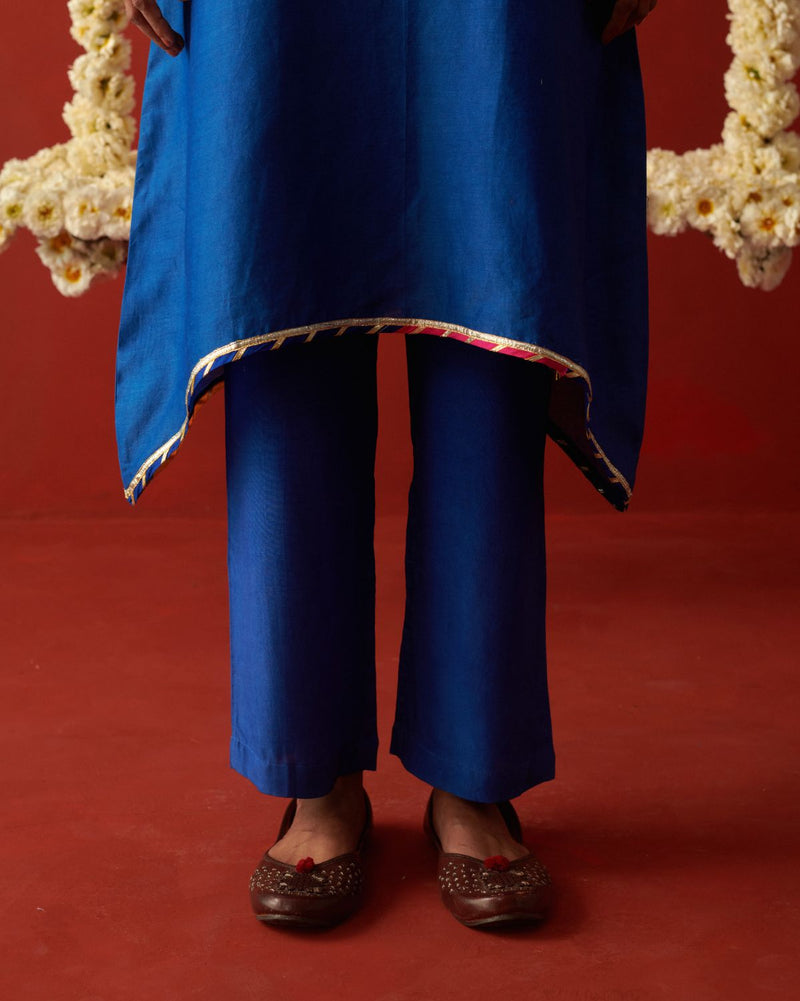 LEELA & SIFAT KURTA & PANT chiffon by Rashika Mittal in blue color for women Worldwide