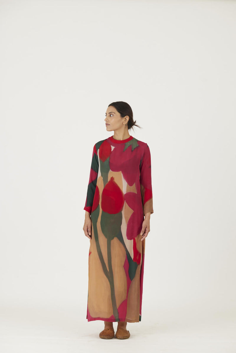 LEI LANI RED LONG KURTA SET Kurta Sets by Yam for women Worldwide