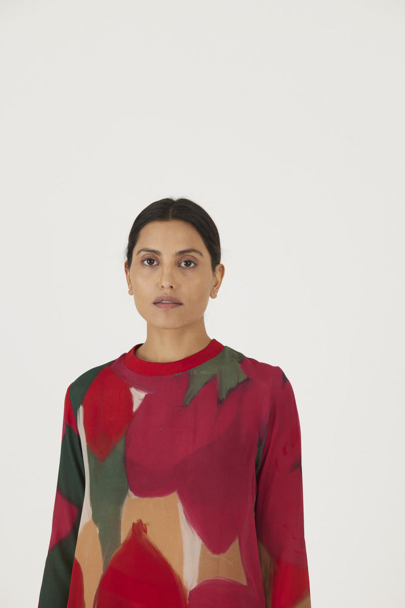 LEI LANI RED LONG KURTA SET Kurta Sets by Yam for women Worldwide