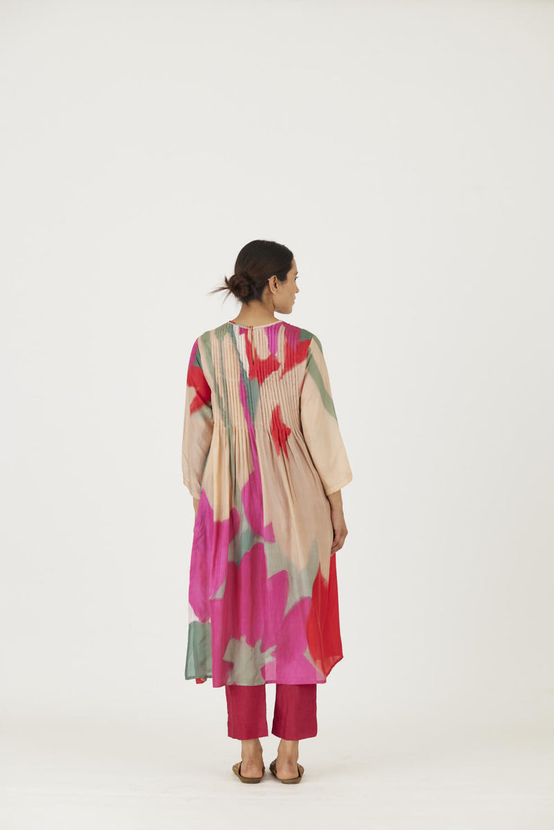 LEI LANI RED PINTUCKS KURTA SET Kurta Sets by Yam for women Worldwide