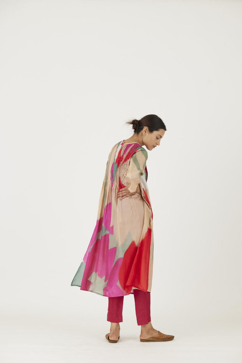 LEI LANI RED PINTUCKS KURTA SET Kurta Sets by Yam for women Worldwide