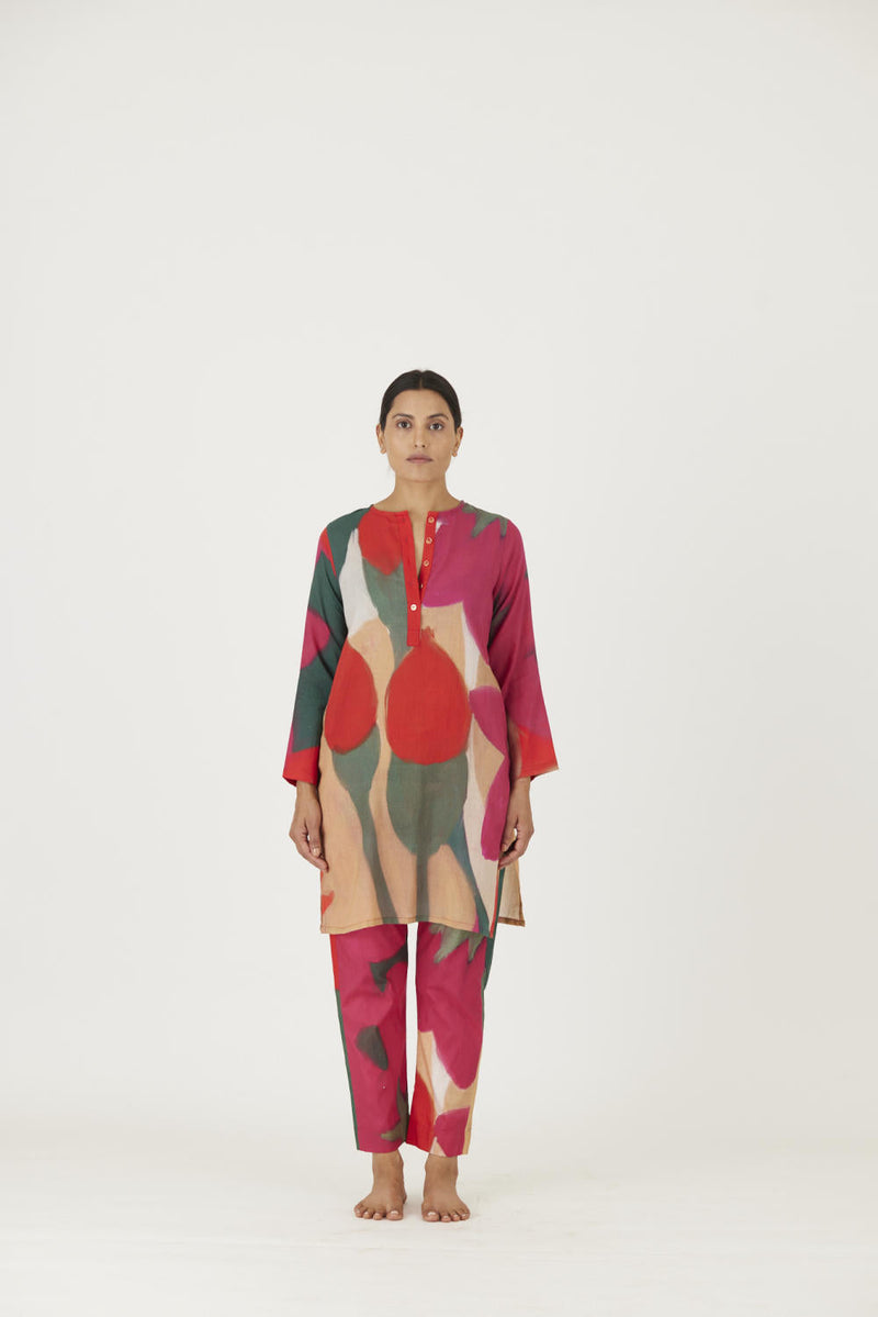 LEI LANI RED SHORT KURTA SET Kurta Sets by Yam for women Worldwide