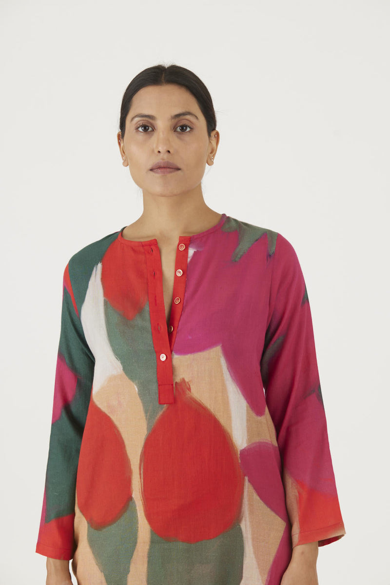 LEI LANI RED SHORT KURTA SET Kurta Sets by Yam for women Worldwide