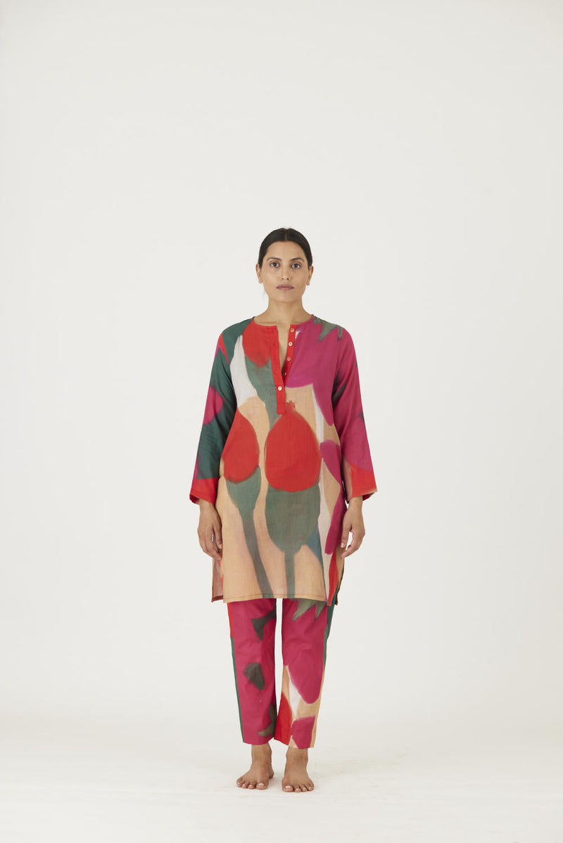 LEI LANI RED SHORT KURTA SET Kurta Sets by Yam for women Worldwide