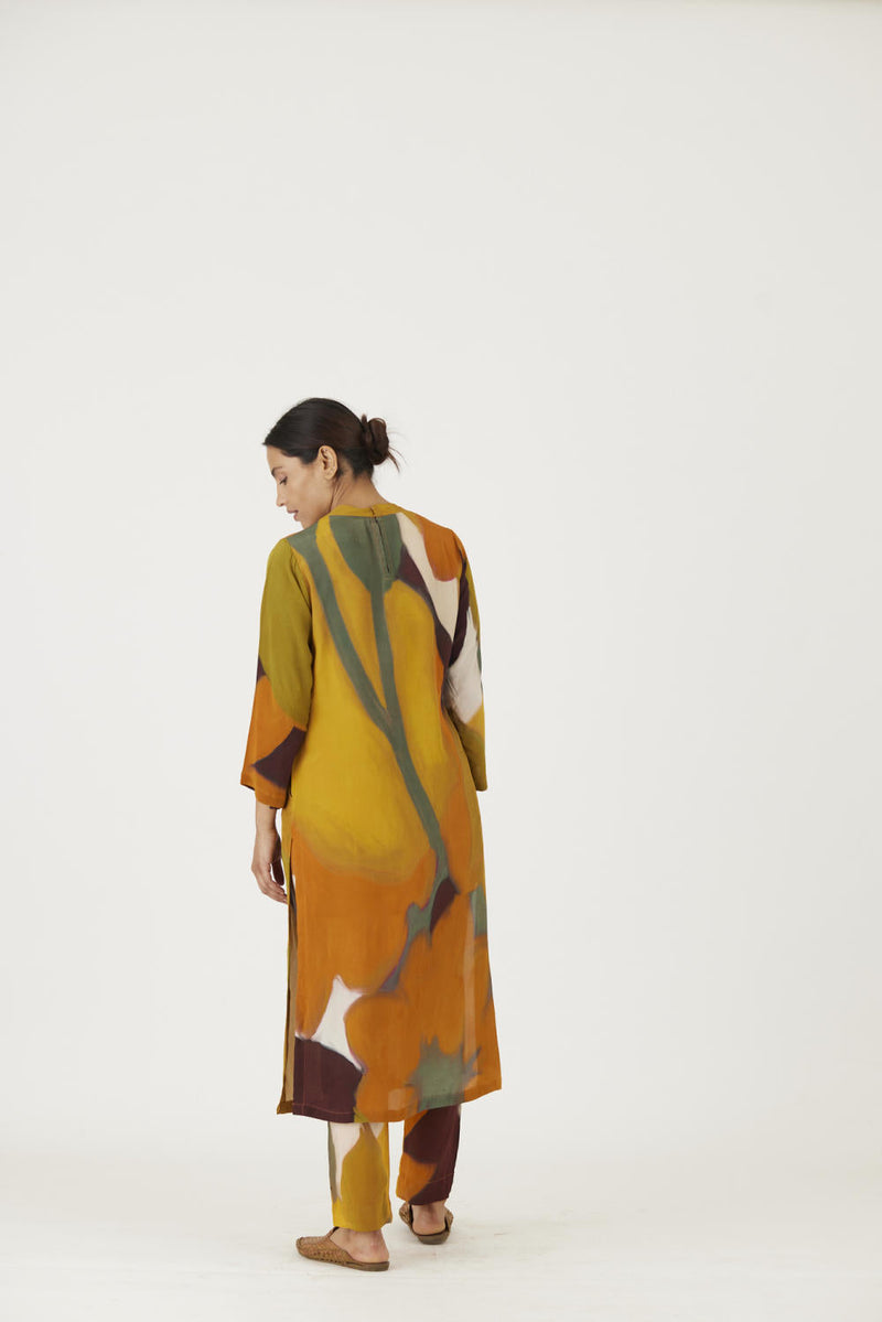LEI LANI YELLOW LONG KURTA SET Kurta Sets by Yam for women Worldwide