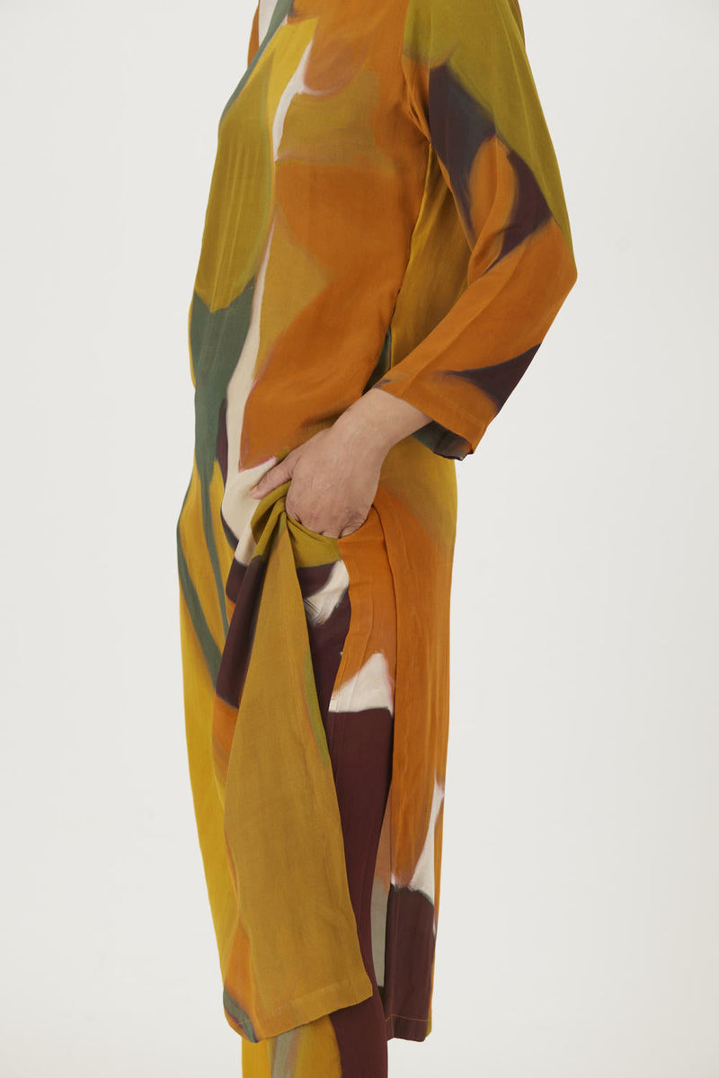 LEI LANI YELLOW LONG KURTA SET Kurta Sets by Yam for women Worldwide