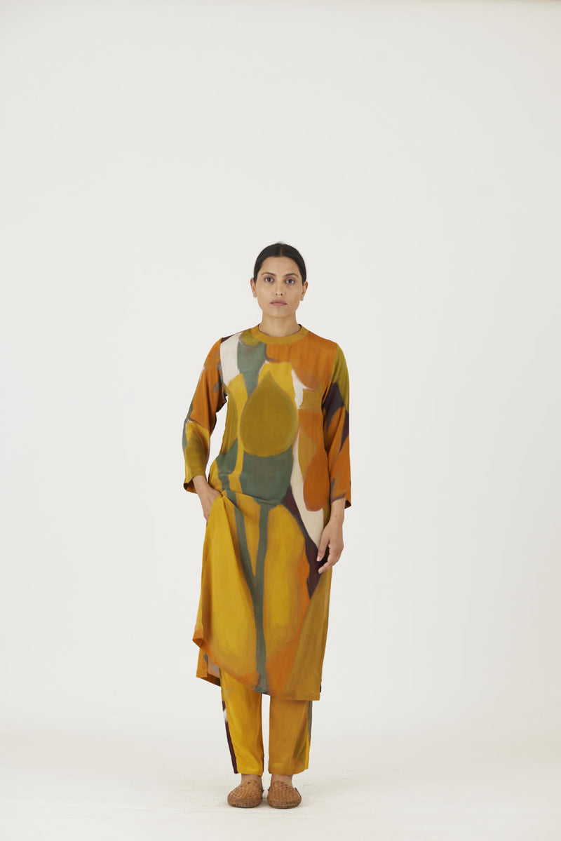 LEI LANI YELLOW LONG KURTA SET Kurta Sets by Yam for women Worldwide