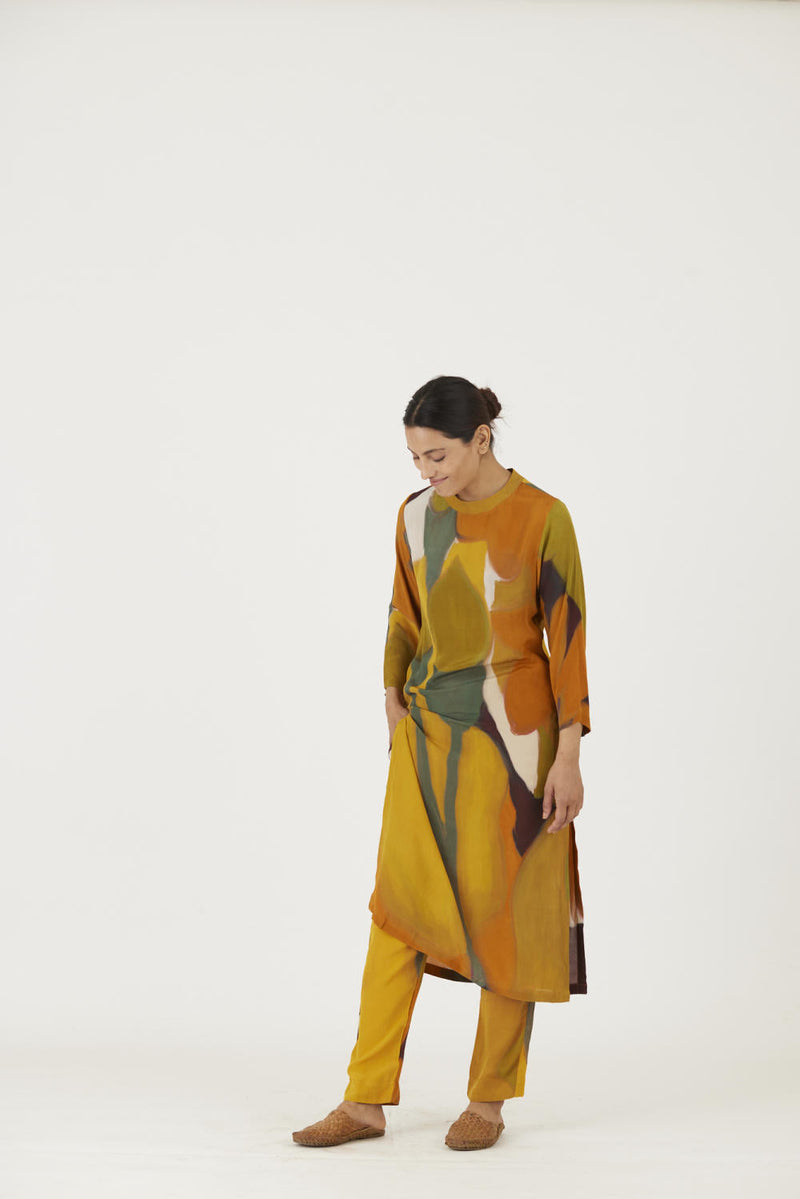 LEI LANI YELLOW LONG KURTA SET Kurta Sets by Yam for women Worldwide