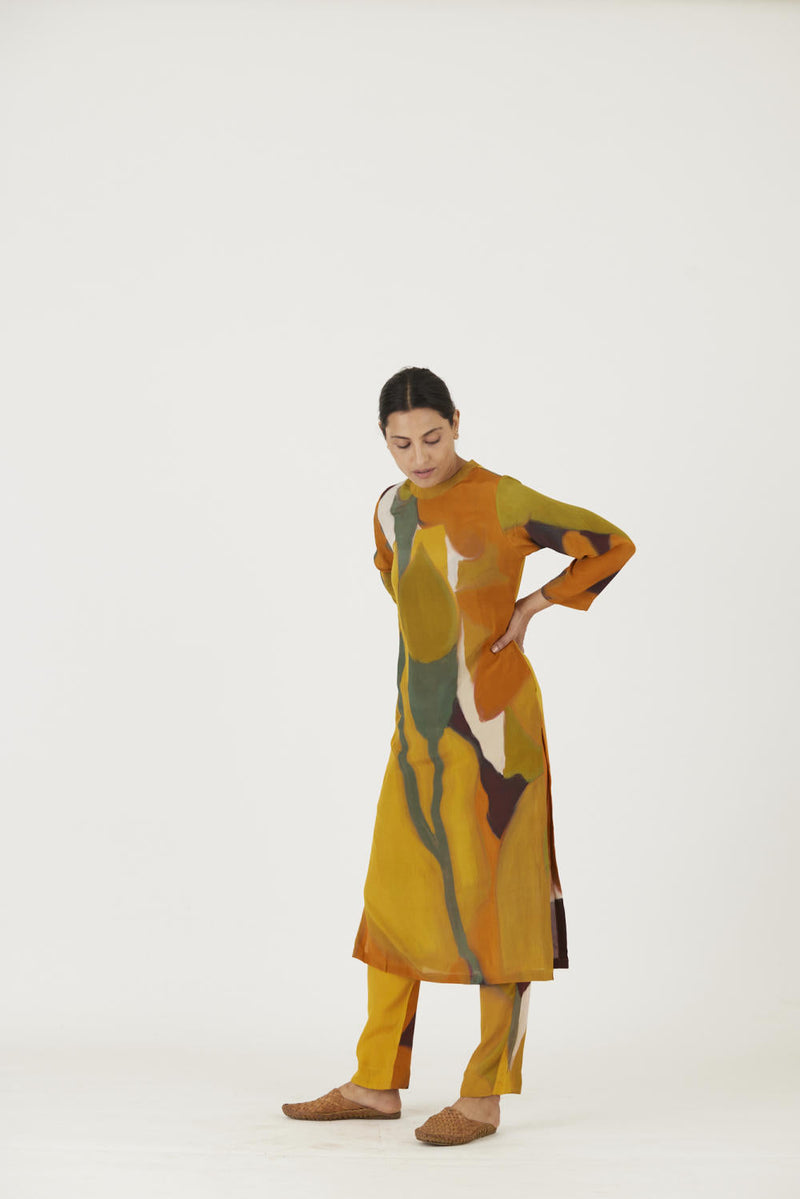 LEI LANI YELLOW LONG KURTA SET Kurta Sets by Yam for women Worldwide