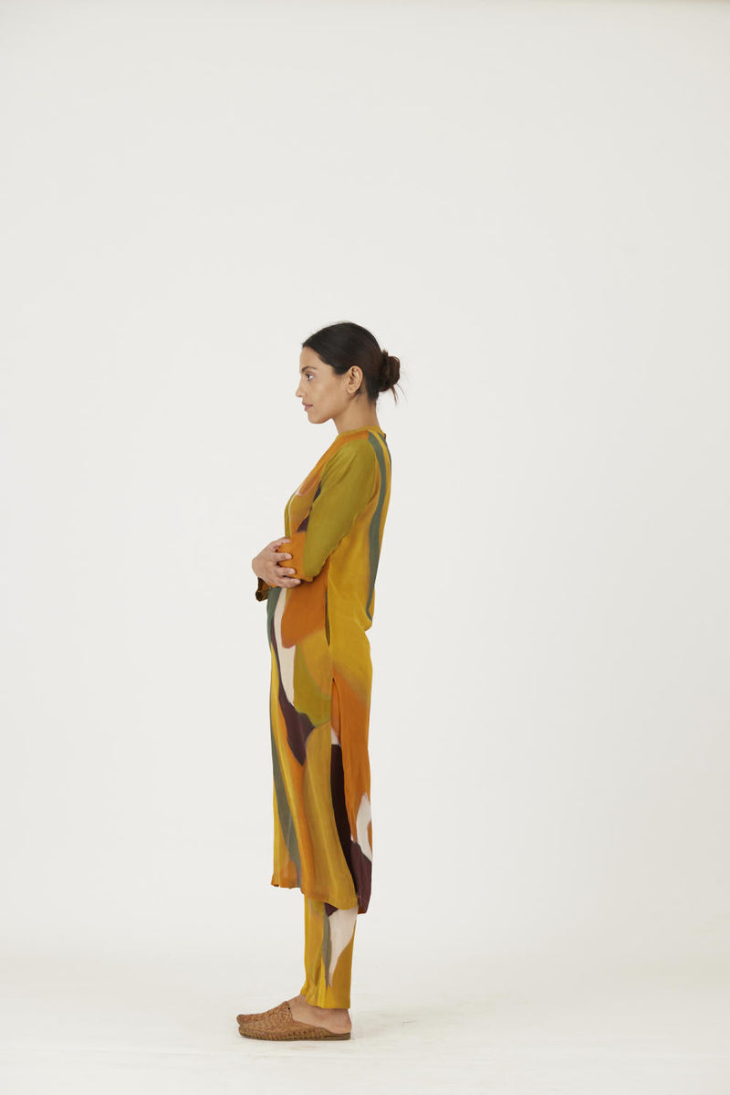 LEI LANI YELLOW LONG KURTA SET Kurta Sets by Yam for women Worldwide