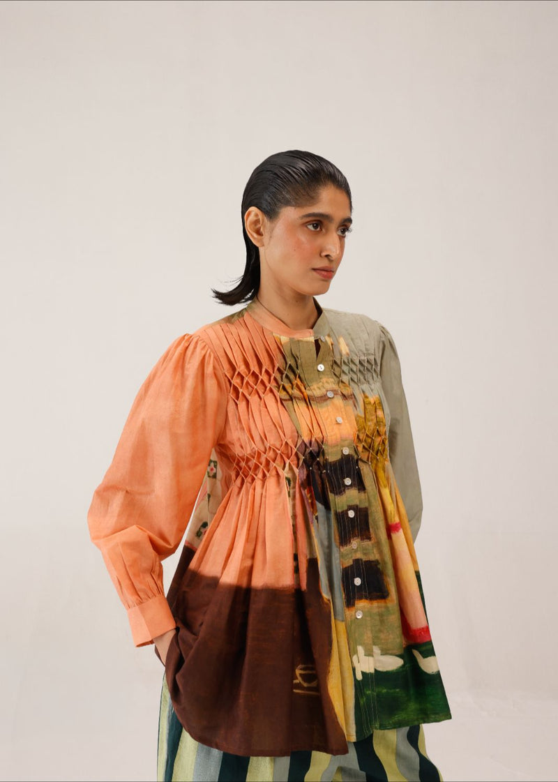 LENI TOP - MORNING COFFEE cotton by CORD for women Worldwide