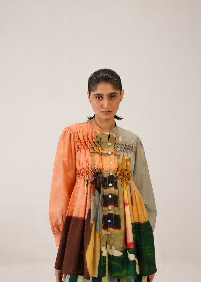 LENI TOP - MORNING COFFEE cotton by CORD for women Worldwide