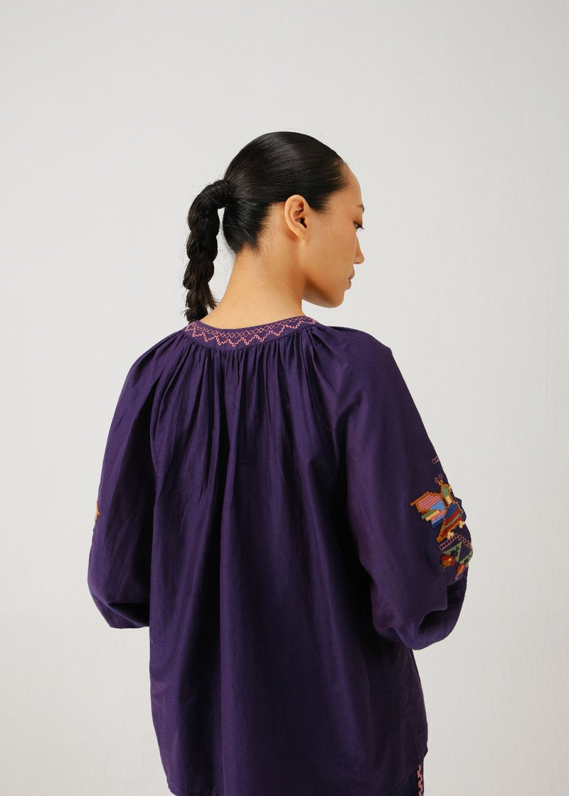 Lido top-Ink folk emb. silk by CORD for women Worldwide