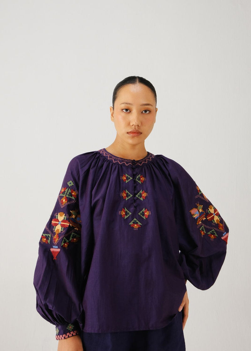 Lido top-Ink folk emb. silk by CORD for women Worldwide