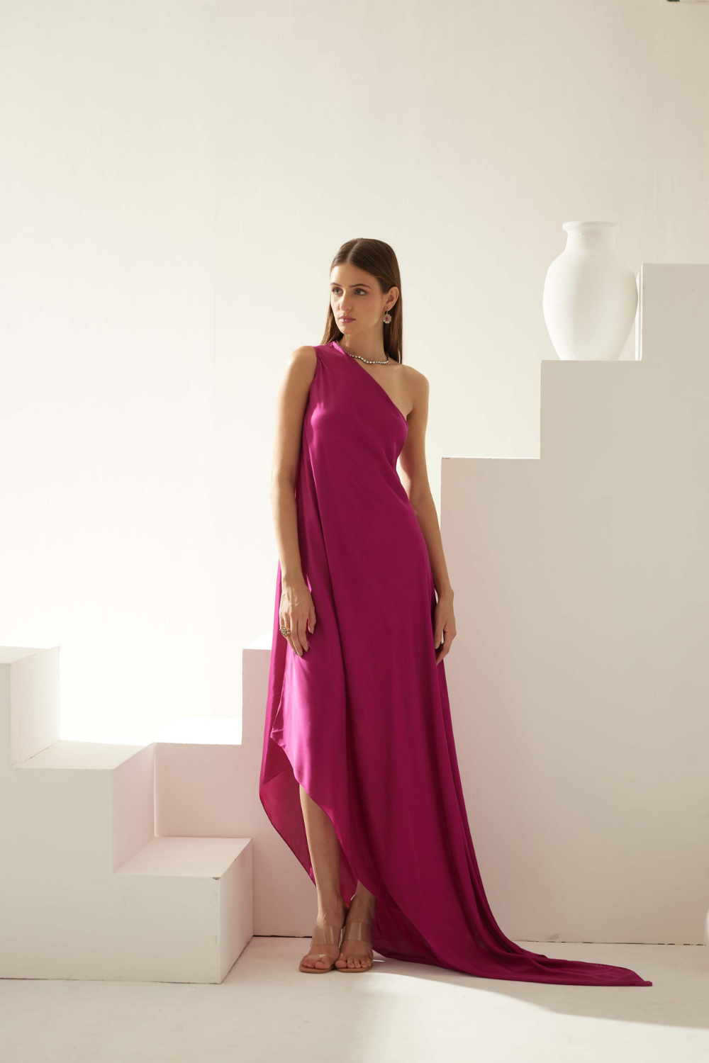 Wine maxi dress