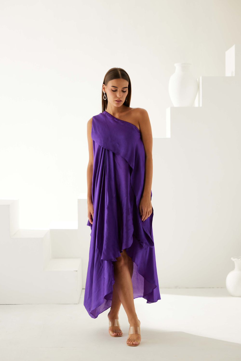 Voilet asymmetrical maxi dress