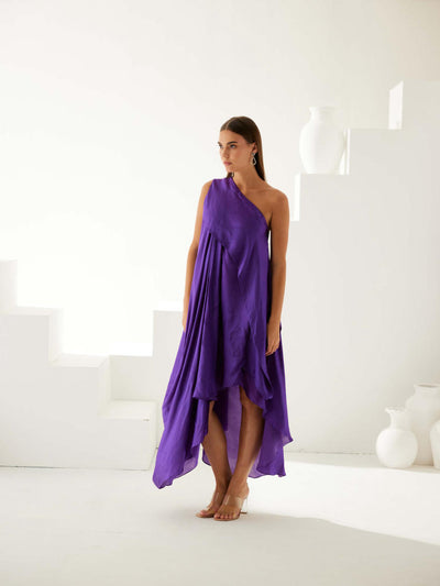 Voilet asymmetrical maxi dress