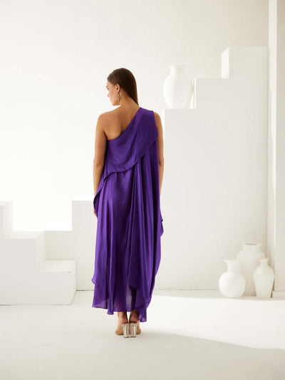 Voilet asymmetrical maxi dress