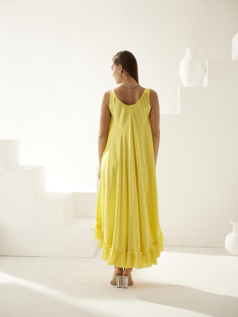 Yellow midi dress