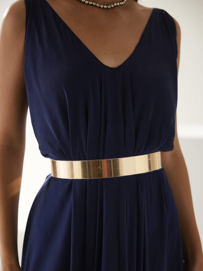 Navy v-neck maxi dress