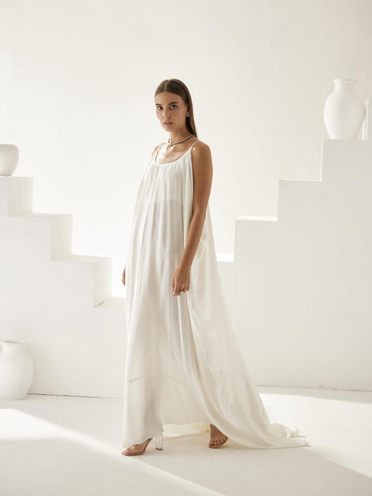 Off-white strappy maxi dress