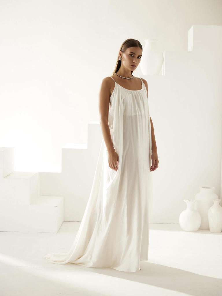 Off-white strappy maxi dress