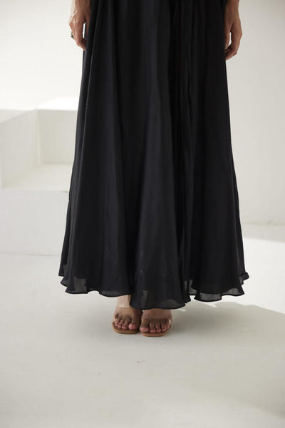 Black one shoulder maxi dress