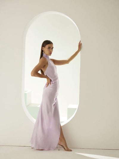 Lilac halter maxi dress