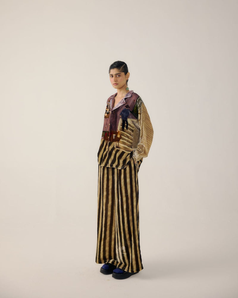 LOUNGE PANTS-B&W Stripes by CORD for women Worldwide