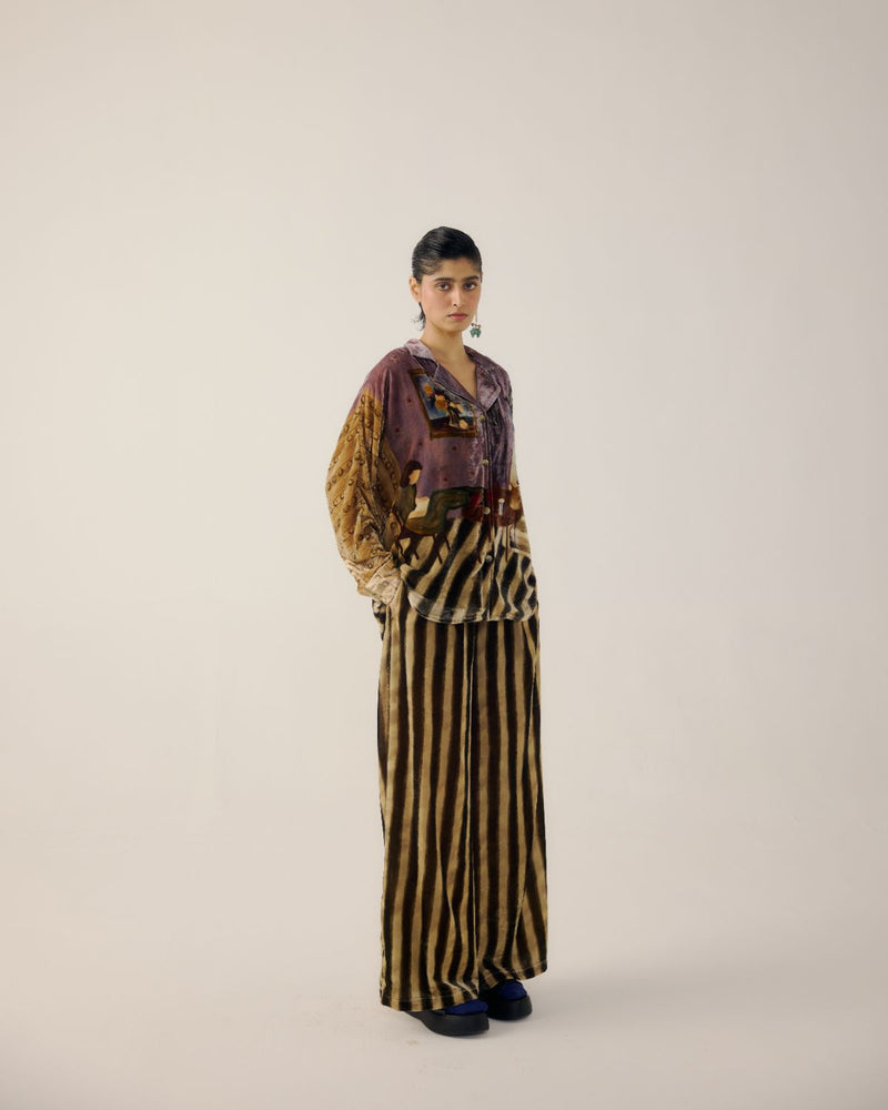LOUNGE PANTS-B&W Stripes by CORD for women Worldwide
