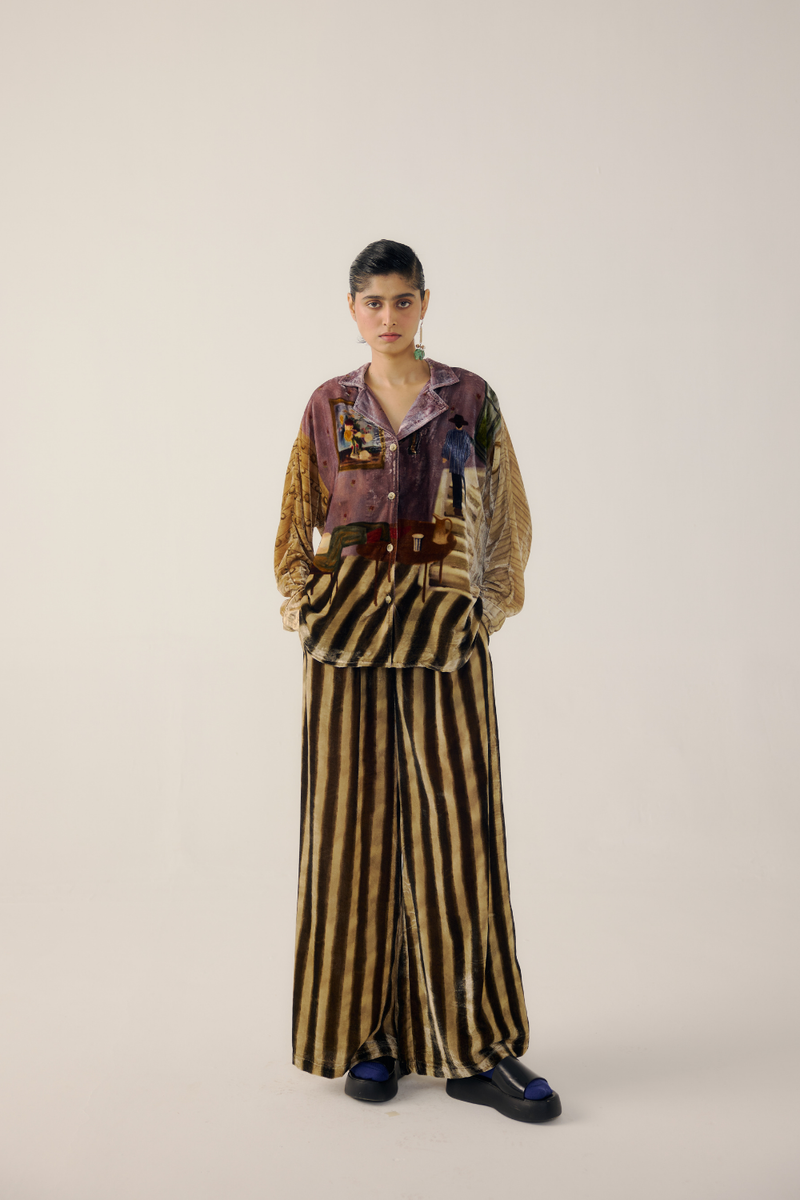 LOUNGE PANTS-B&W Stripes by CORD for women Worldwide