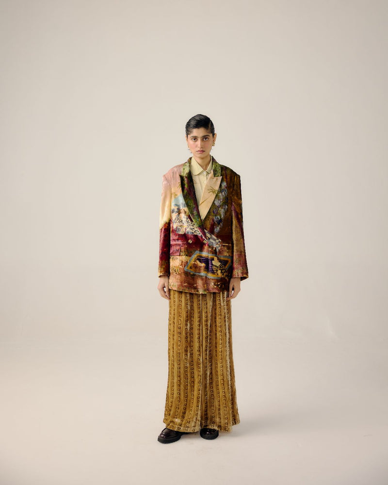 LOUNGE PANTS-Mustard Stripes by CORD for women Worldwide