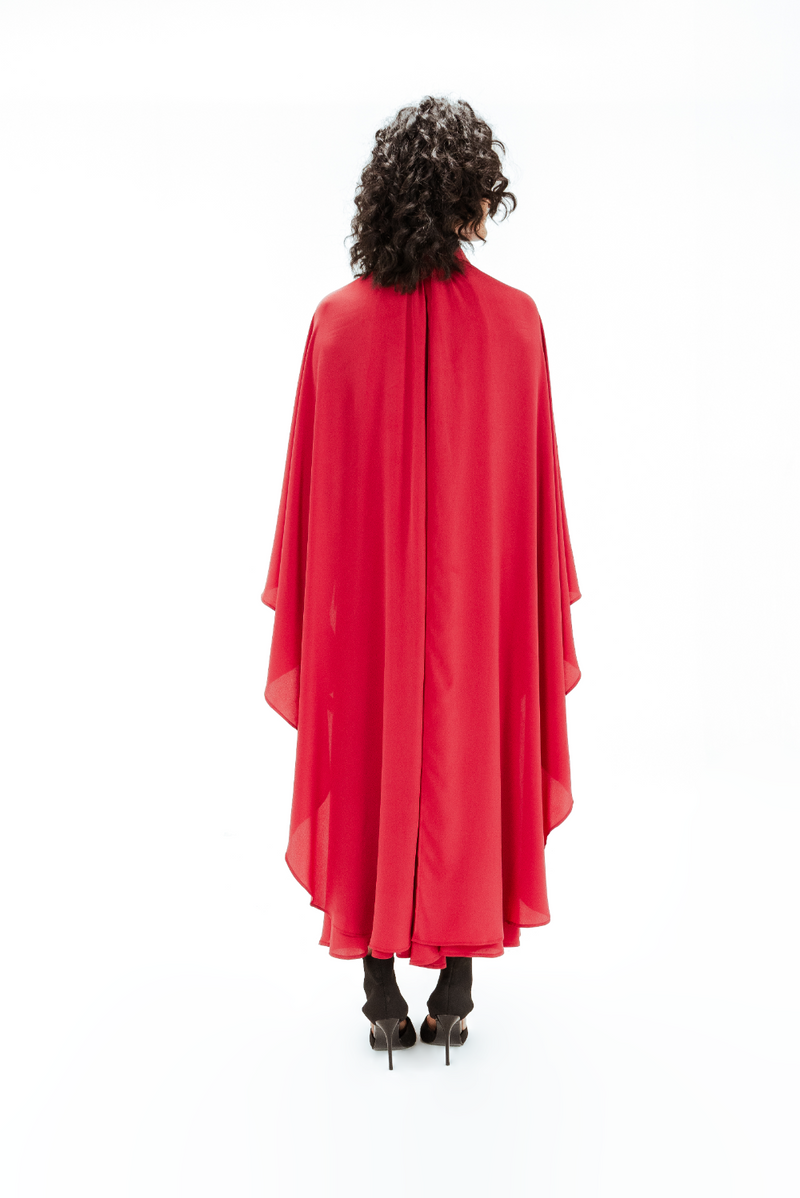 Alara Embellished Crepe Dress by Leh Studios in red color for women Worldwide