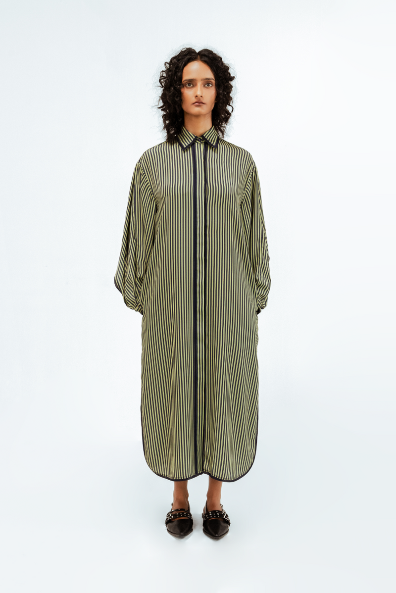 Elian Crepe Shirt Dress mul by Leh Studios in multi color for women Worldwide