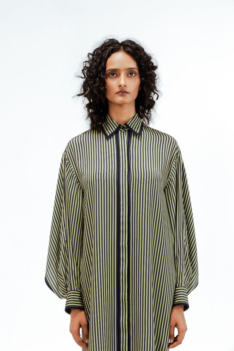 Elian Crepe Shirt Dress mul by Leh Studios in multi color for women Worldwide