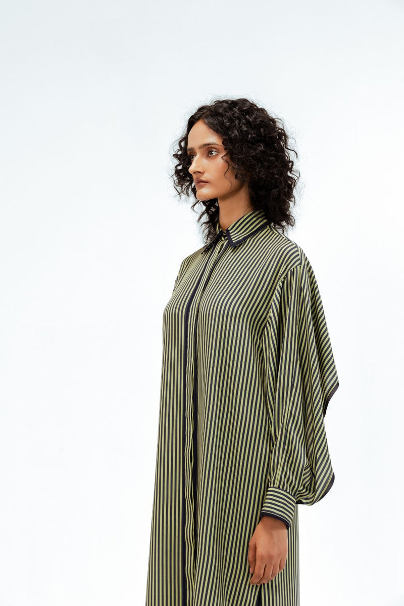 Elian Crepe Shirt Dress mul by Leh Studios in multi color for women Worldwide