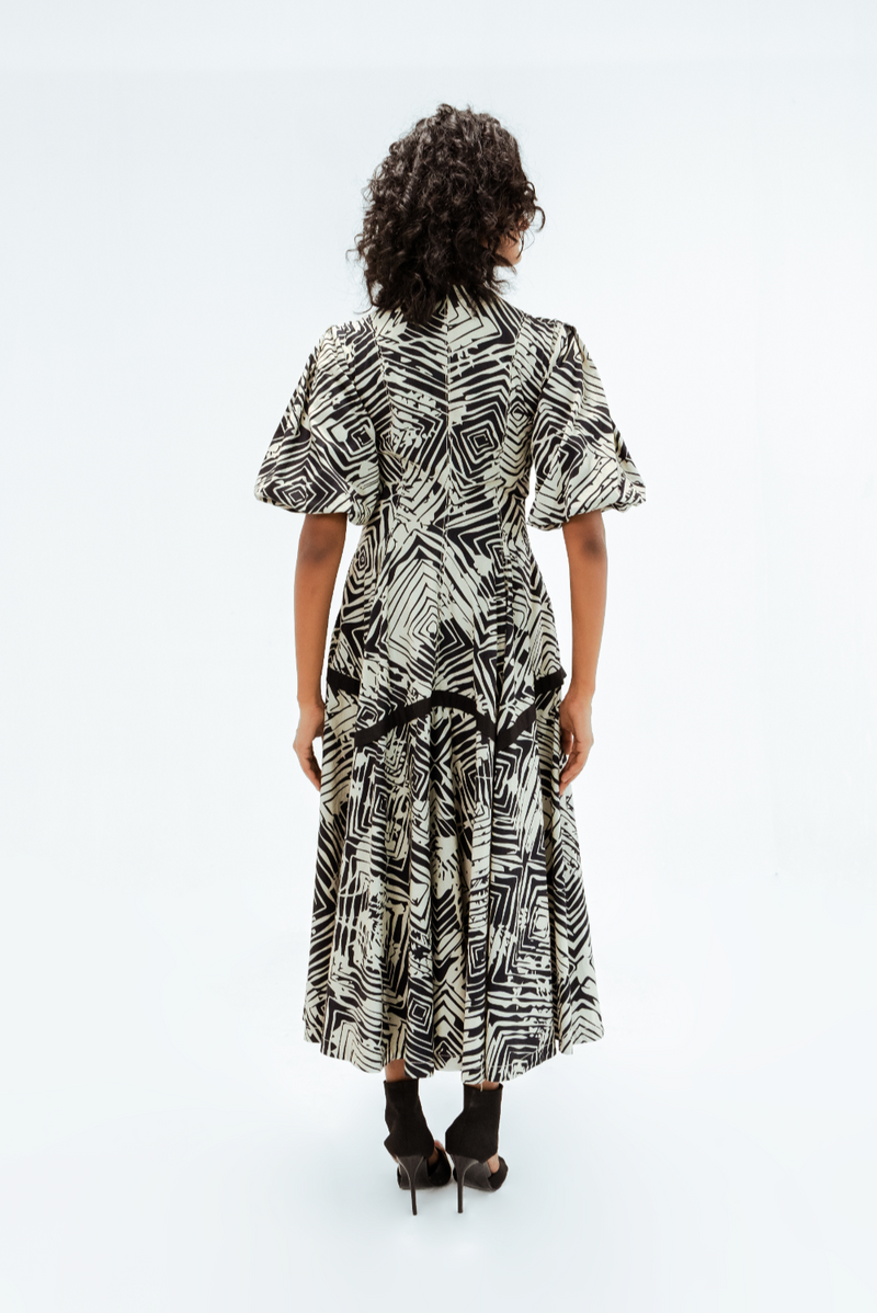 Florix Print Thalia Dress 100% cotton by Leh Studios in multi color for women Worldwide
