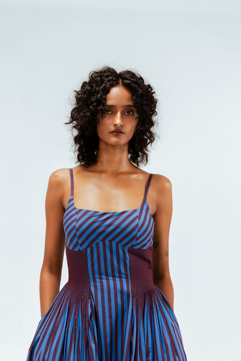 Meva Dress 100% cotton by Leh Studios in multi color for women Worldwide